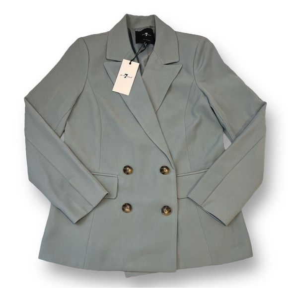 NWT 7 For All Mankind Seafoam Green Blazer Size Small - Picture 1 of 5